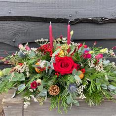 Long &amp; Low Candle Arrangement Flowers &amp; Seasonal Decorations