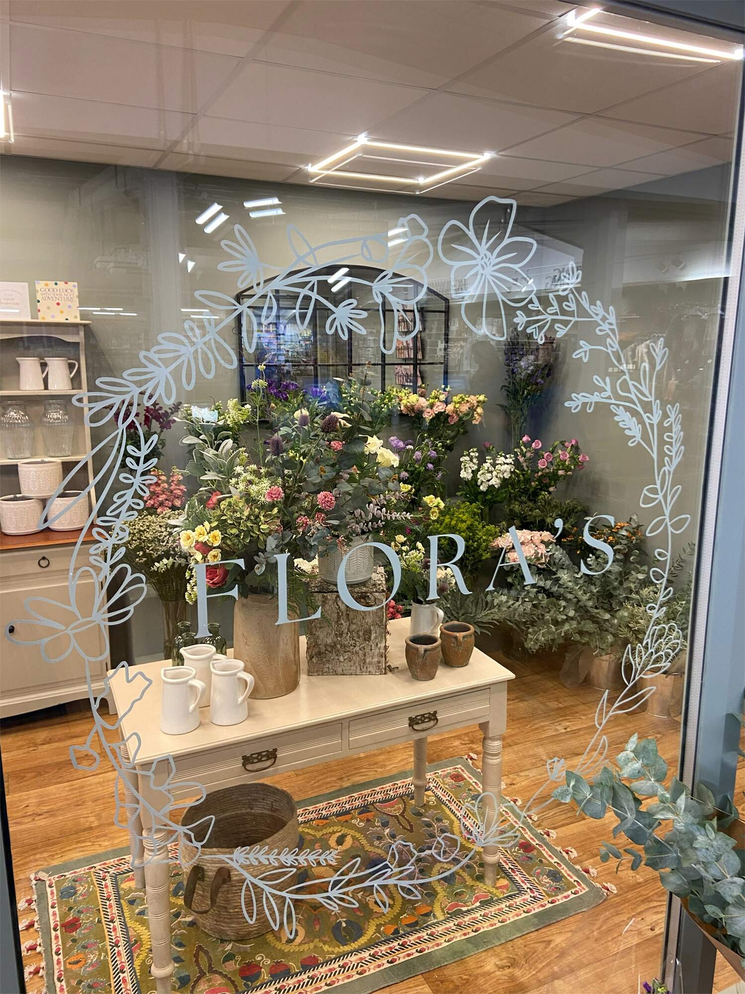 Flora's Florist shop front in Three Legged Cross